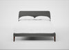 Wallis Bed Double / Smart Velvet Mercury / Walnut Stained"