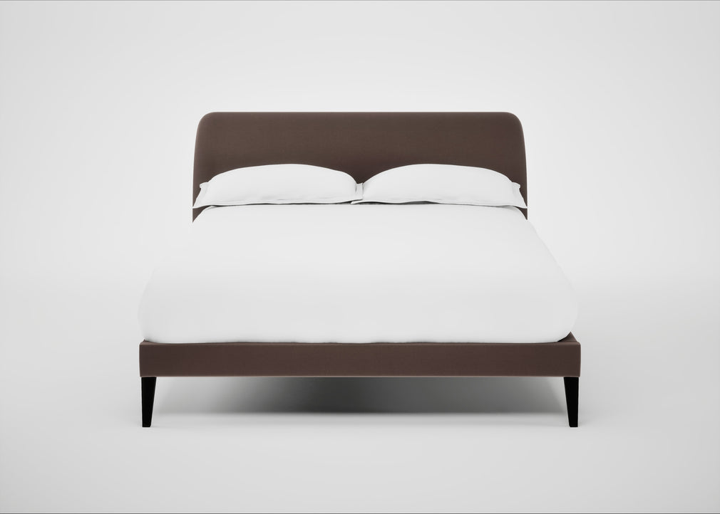 Wallis Bed Double / Smart Velvet Mouse / Black"