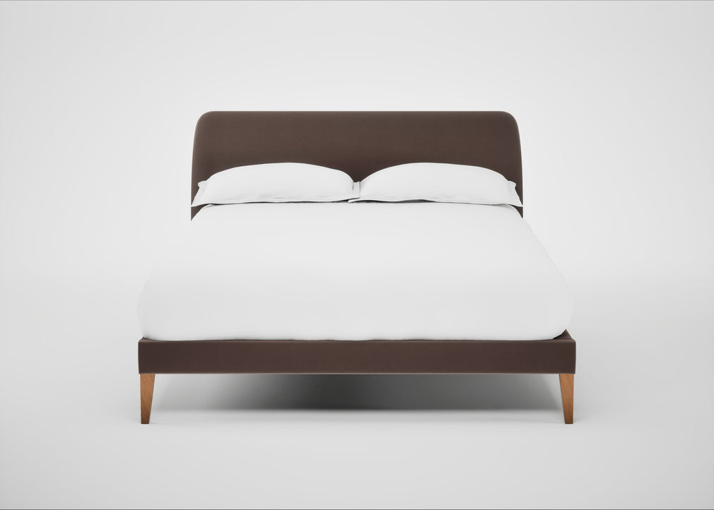 Wallis Bed Double / Smart Velvet Mouse / Natural"