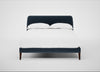 Wallis Bed Double / Boucle Velvet Space / Walnut Stained"