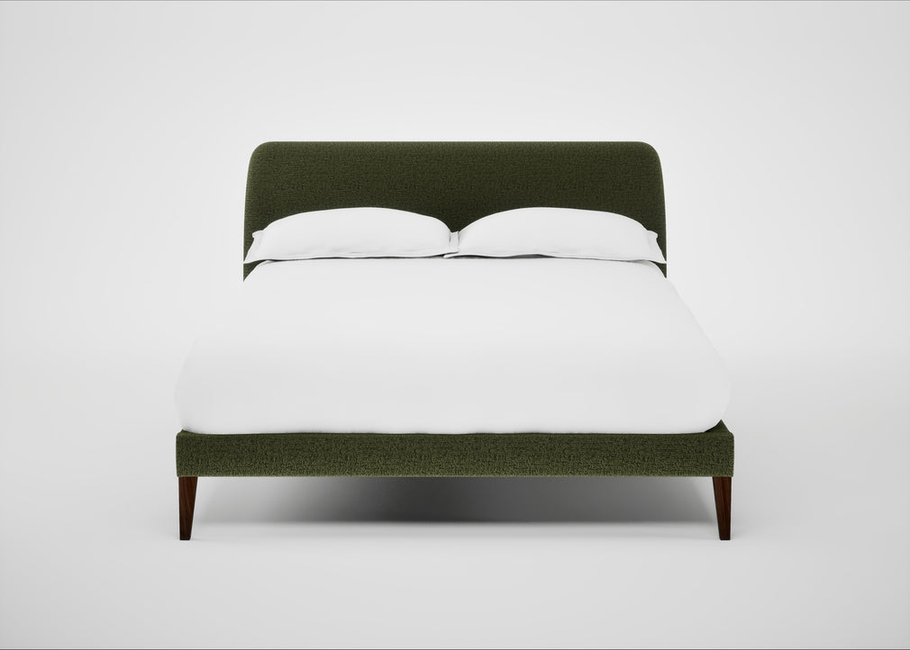 Wallis Bed Double / Boucle Velvet Wilder / Walnut Stained"