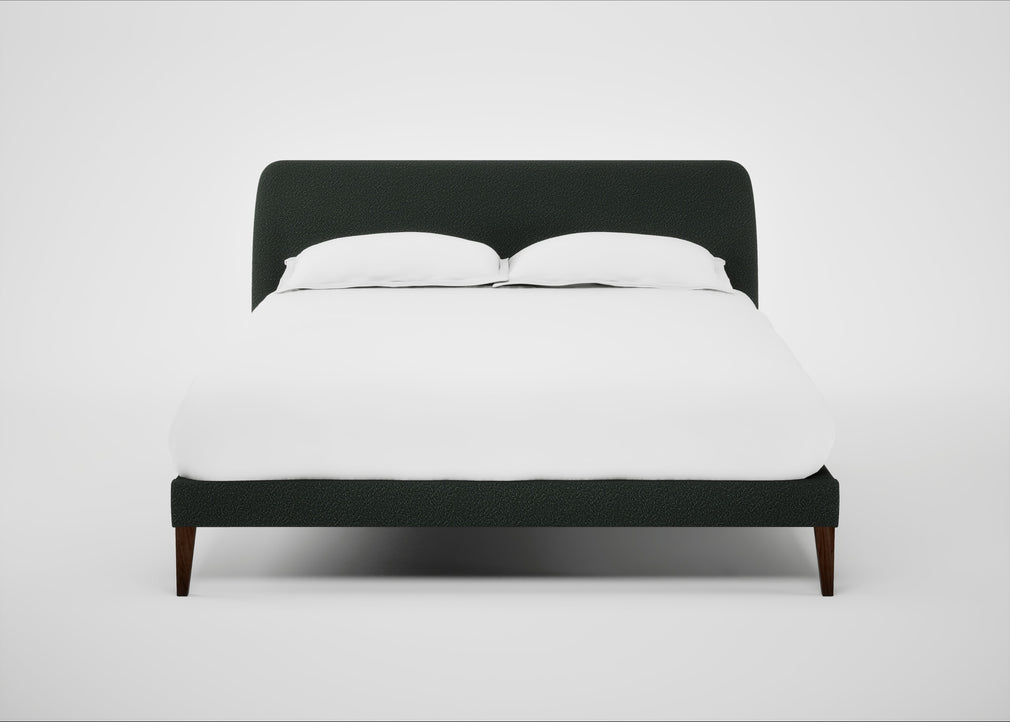 Wallis Bed King / Boucle Fern / Walnut Stained"