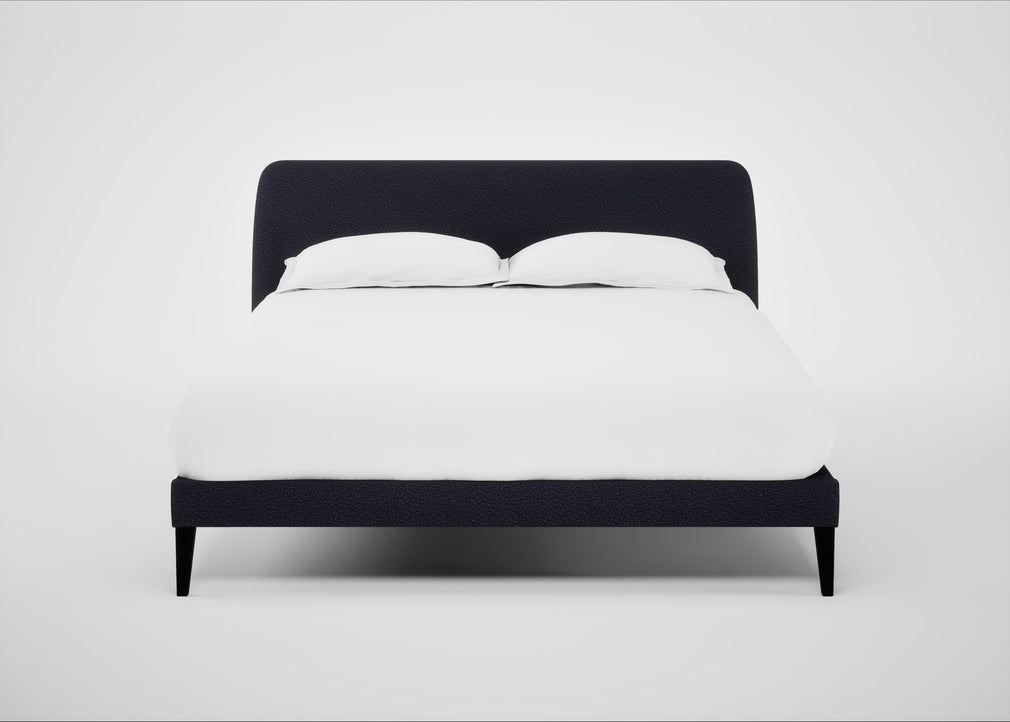 Wallis Bed King / Boucle Indigo / Black"