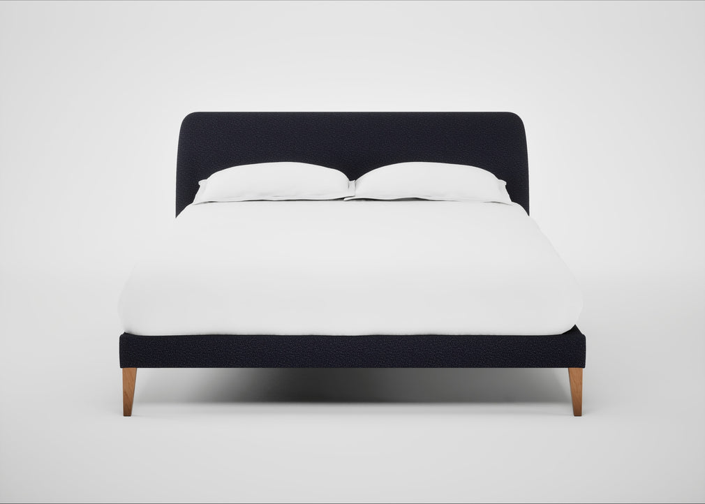 Wallis Bed King / Boucle Indigo / Natural"