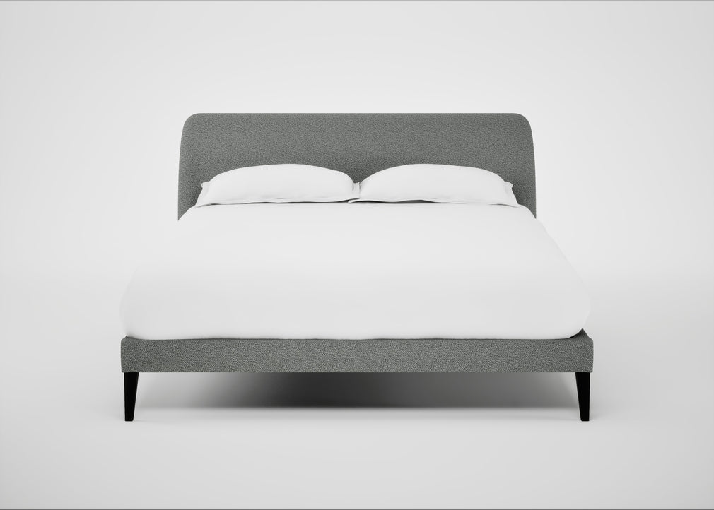 Wallis Bed King / Boucle Steel / Black"
