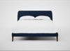 Wallis Bed King / Broad Weave Lagoon / Walnut Stained"