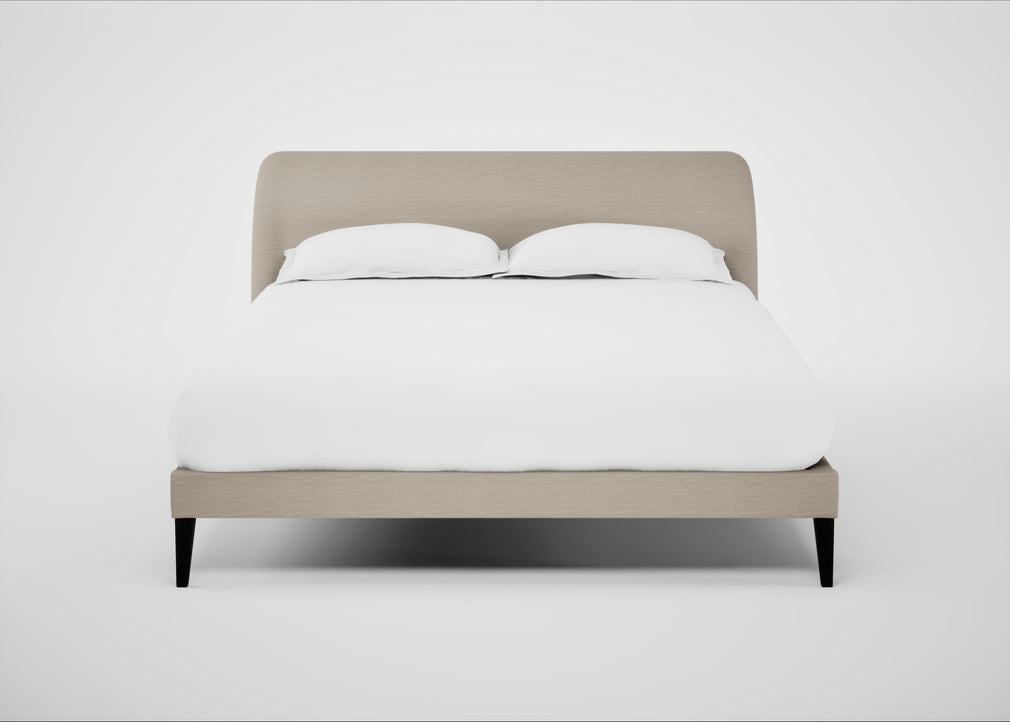 Wallis Bed King / Broad Weave Putty / Black"
