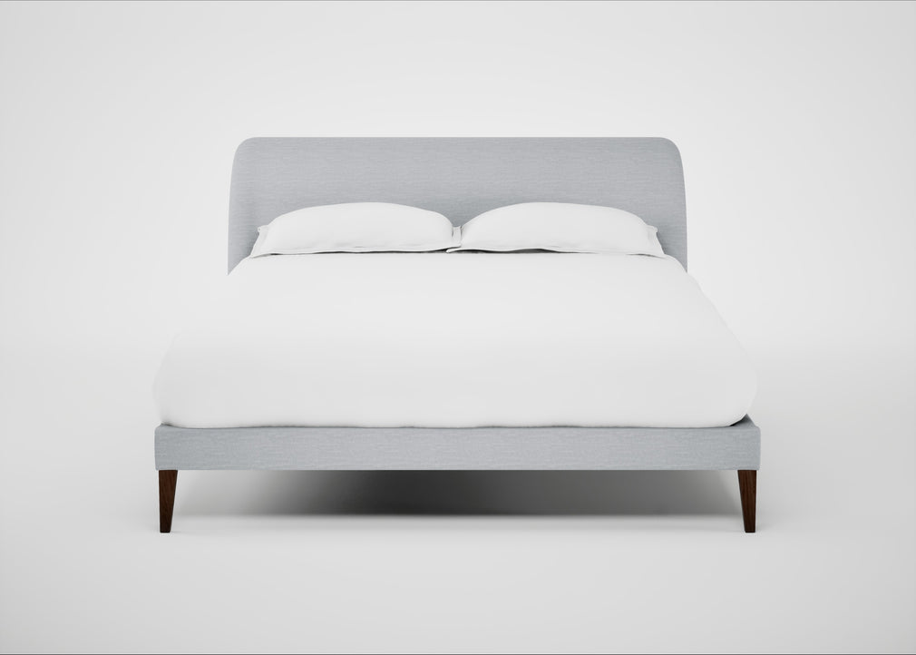 Wallis Bed King / Broad Weave Tin / Walnut Stained"