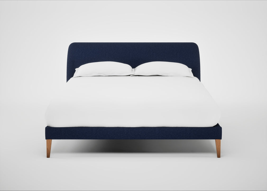 Wallis Bed King / Melton Wool New Navy / Natural"