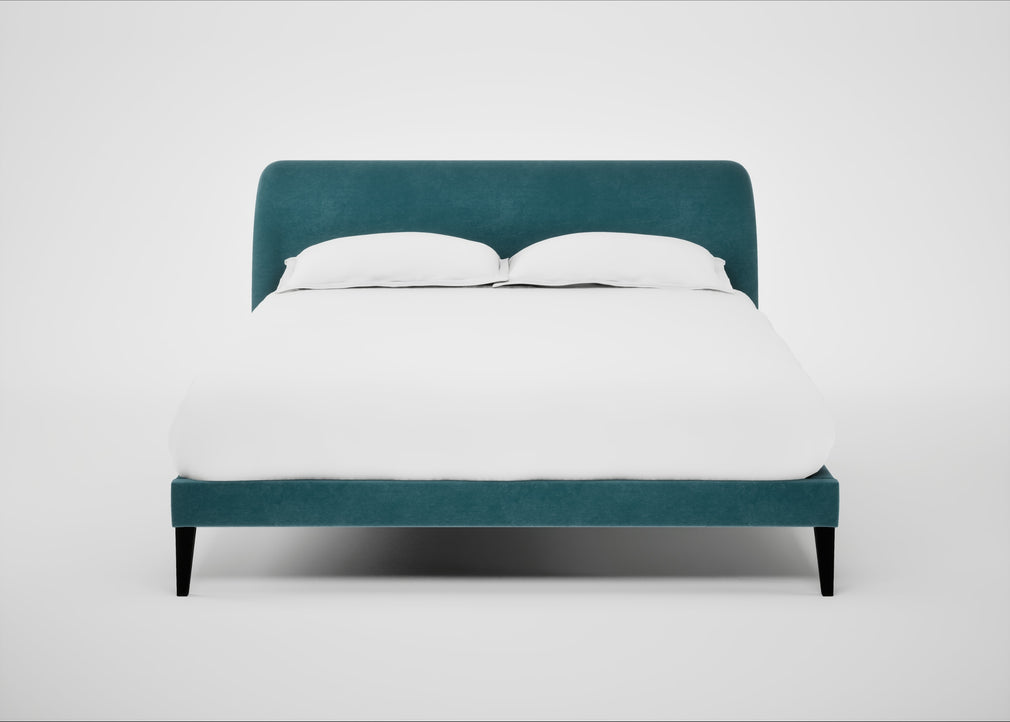 Wallis Bed King / Smart Luxe Velvet Airforce Blue / Black"
