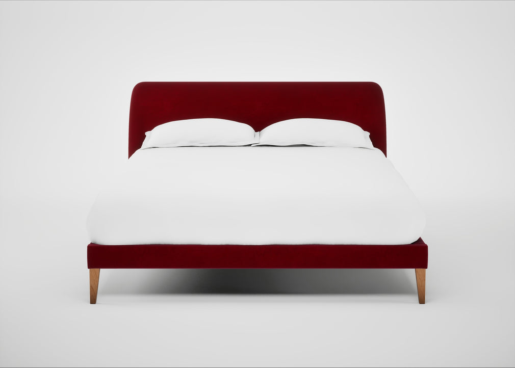 Wallis Bed King / Smart Luxe Velvet Mulberry / Natural