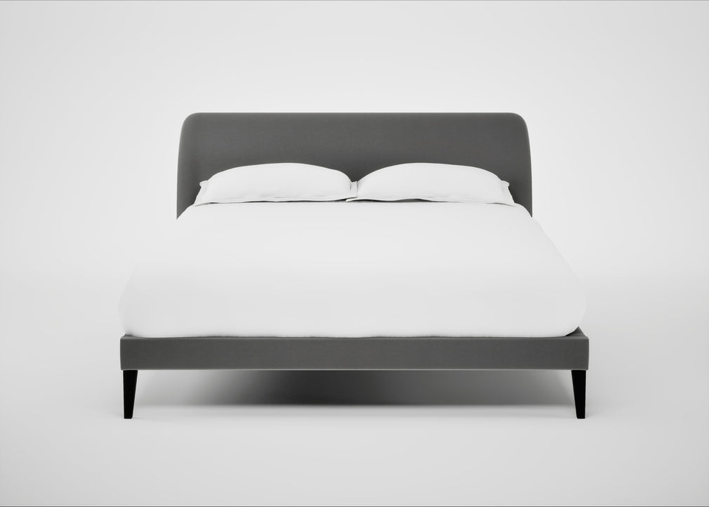 Wallis Bed King / Smart Velvet Mercury / Black"