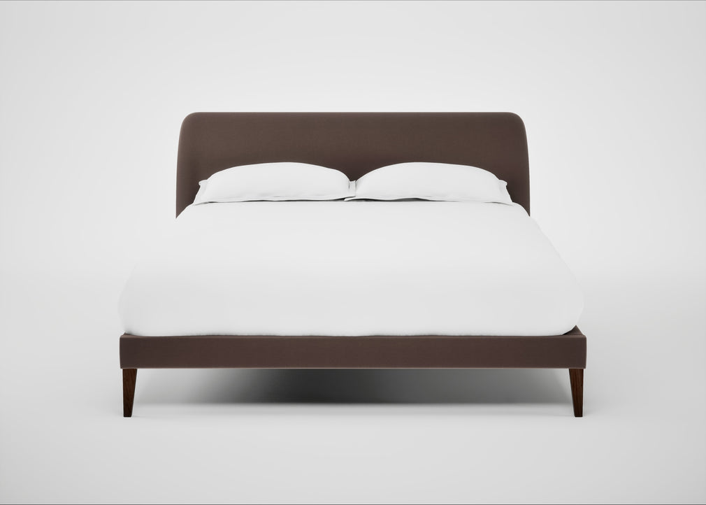 Wallis Bed King / Smart Velvet Mouse / Walnut Stained"