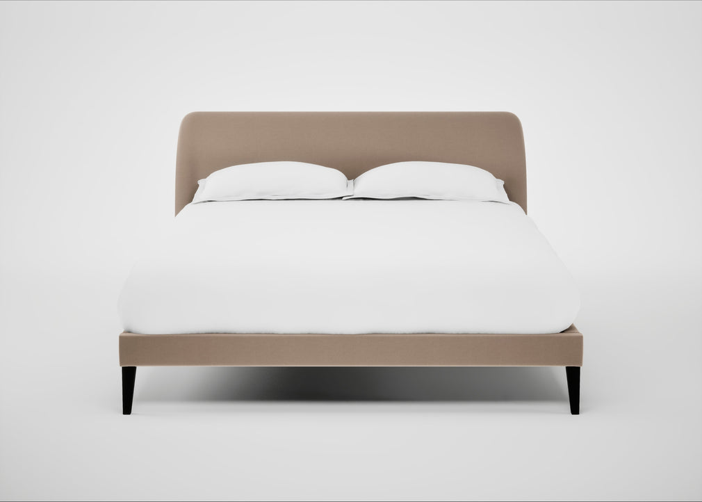 Wallis Bed King / Smart Velvet Pebble / Black"