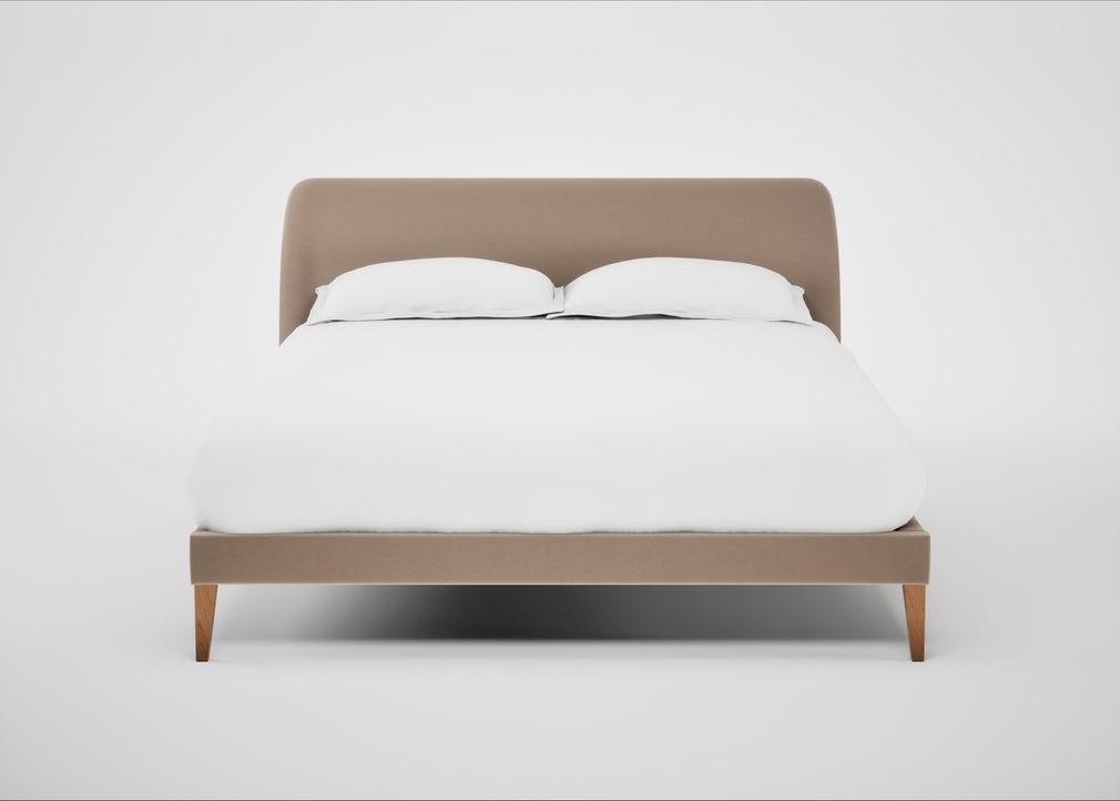Wallis Bed King / Smart Velvet Pebble / Natural"