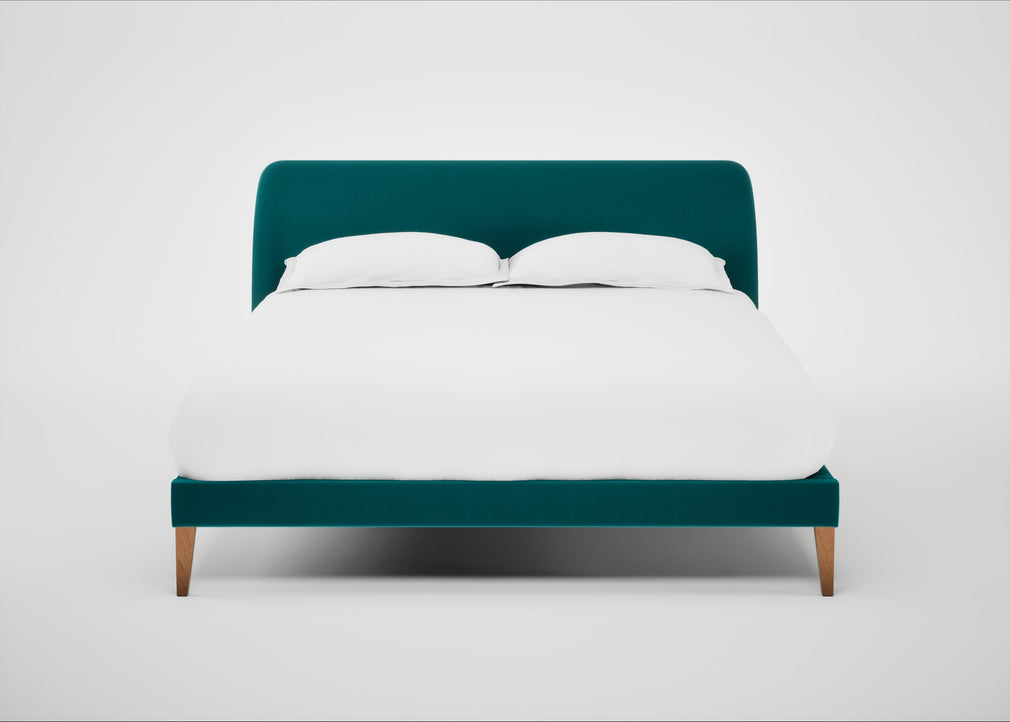 Wallis Bed King / Smart Velvet Petrol / Natural"