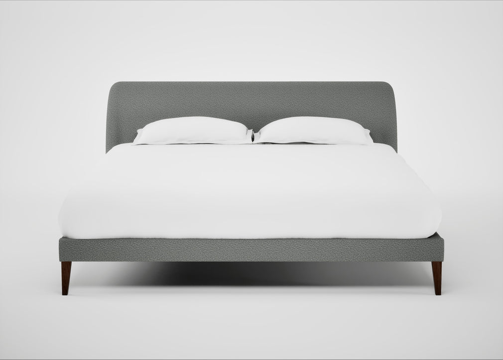 Wallis Bed Super King / Boucle Steel / Walnut Stained"
