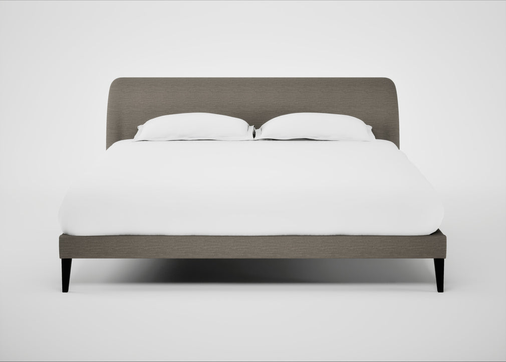 Wallis Bed Super King / Broad Weave Pebble / Black"