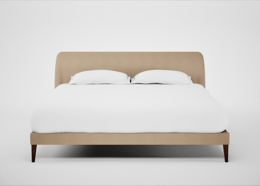 Wallis Bed Super King / Capelo Linen-Cotton Bamboo / Walnut Stained"