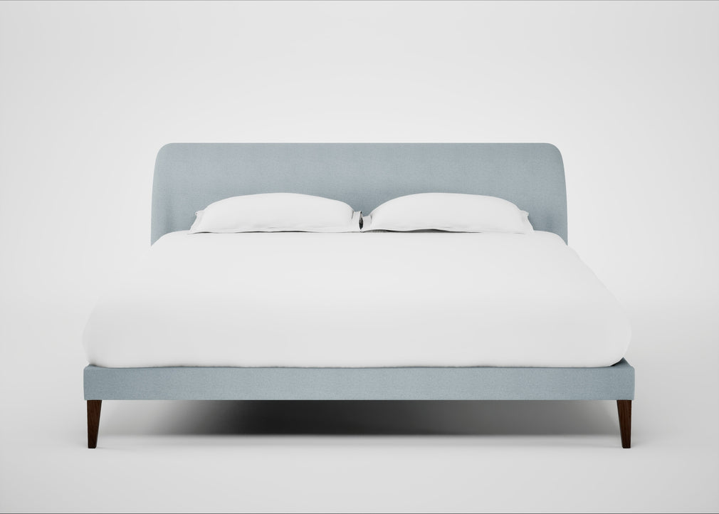 Wallis Bed Super King / Capelo Linen-Cotton Sea Shanty / Walnut Stained