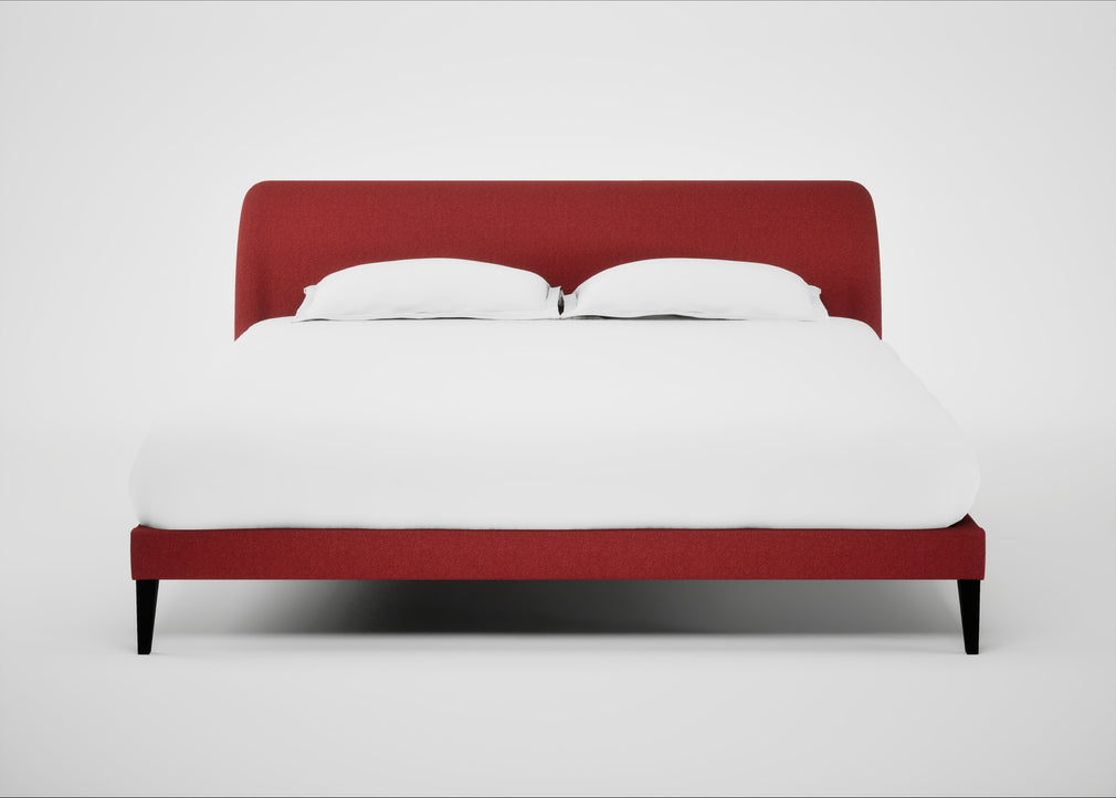Wallis Bed Super King / Melton Wool Red Oxide / Black"