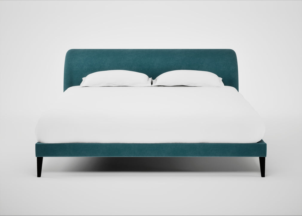 Wallis Bed Super King / Smart Luxe Velvet Airforce Blue / Black"