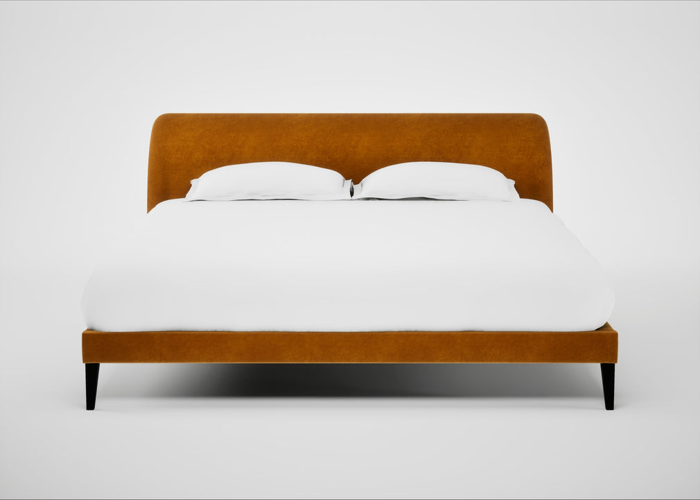 Wallis Bed Super King / Smart Luxe Velvet Cognac / Black