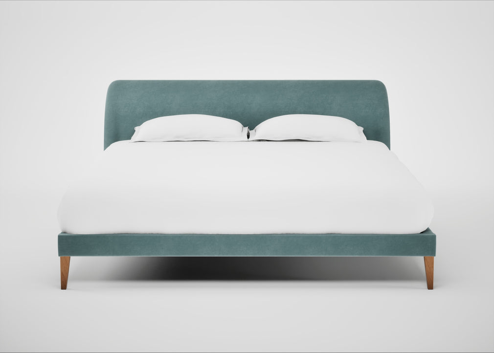 Wallis Bed Super King / Smart Luxe Velvet Mineral Blue / Natural