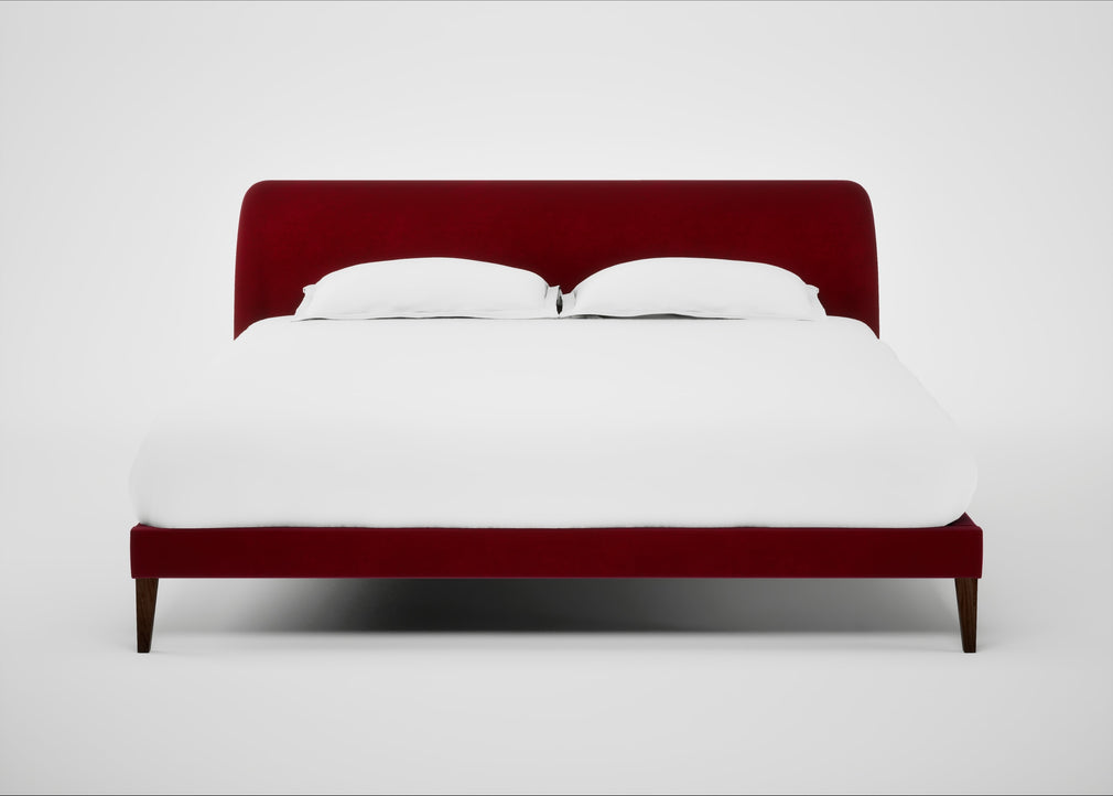 Wallis Bed Super King / Smart Luxe Velvet Mulberry / Walnut Stained