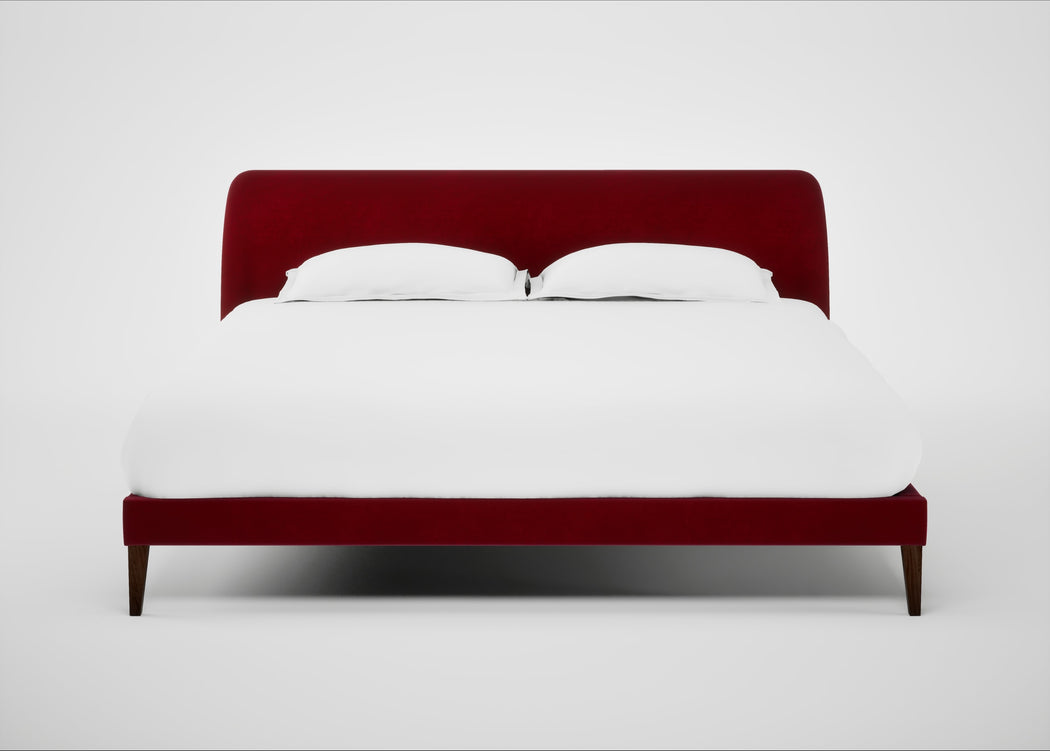 Wallis Bed Super King / Smart Luxe Velvet Mulberry / Walnut Stained