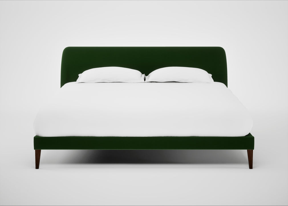 Wallis Bed Super King / Smart Velvet Forest / Walnut Stained"