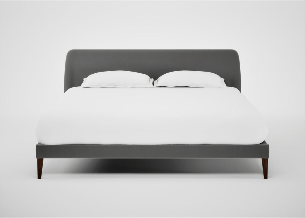 Wallis Bed Super King / Smart Velvet Mercury / Walnut Stained"