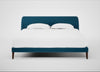 Wallis Bed Super King / Smart Velvet Ocean Blue / Walnut Stained"