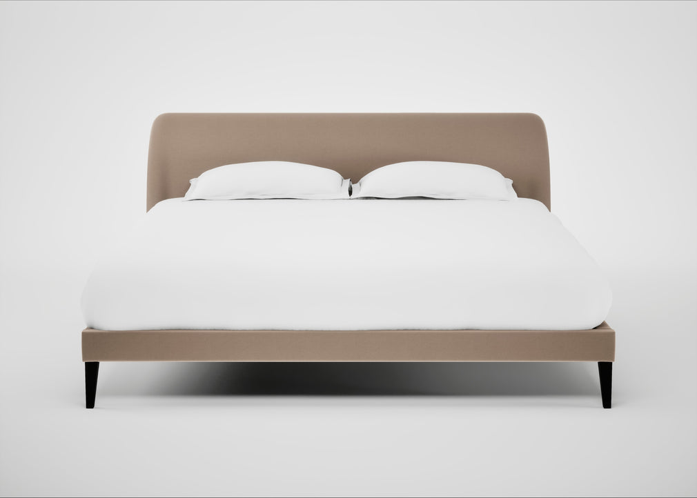 Wallis Bed Super King / Smart Velvet Pebble / Black"