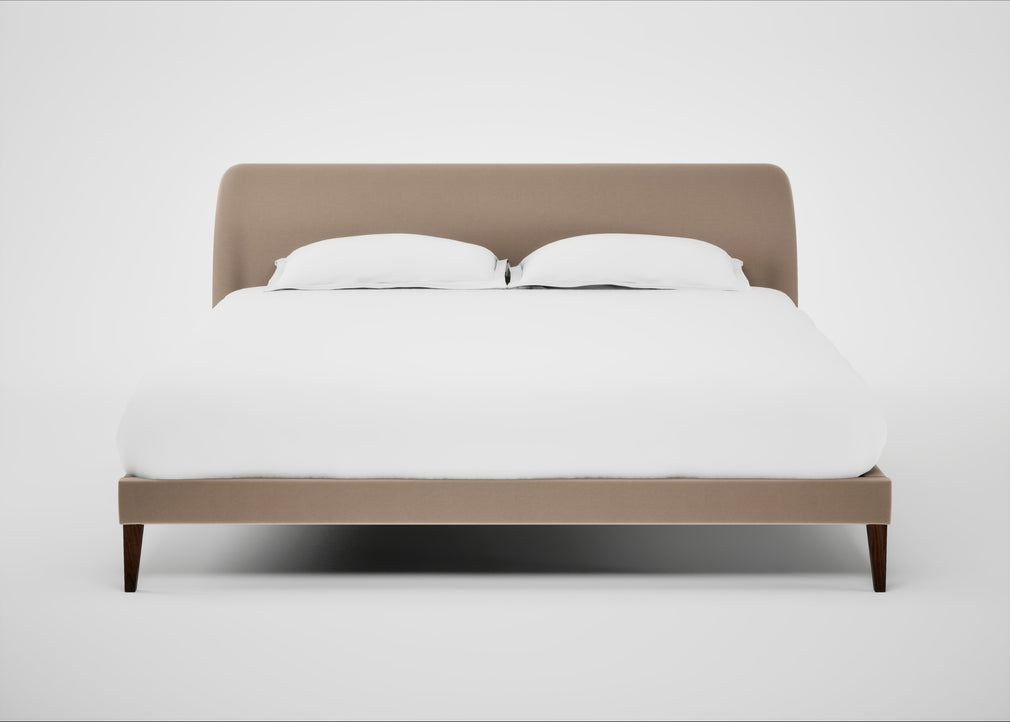 Wallis Bed Super King / Smart Velvet Pebble / Walnut Stained"