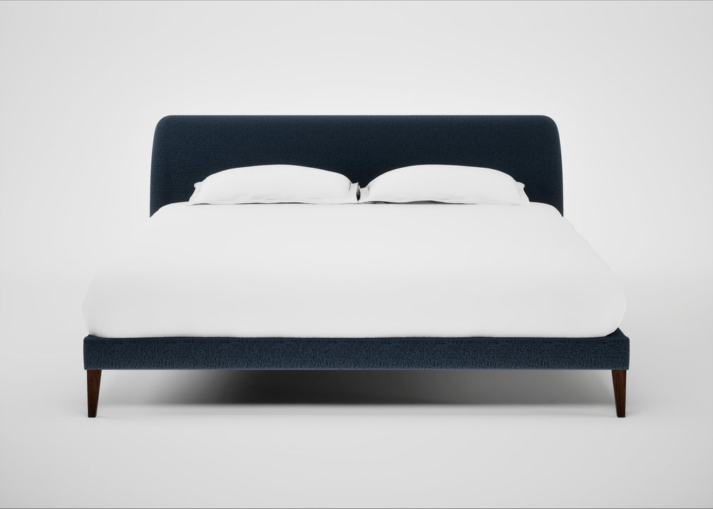 Wallis Bed Super King / Boucle Velvet Space / Walnut Stained"