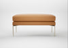 Matera Ottoman Daino Leather Parchment / Stainless Steel