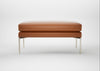 Matera Ottoman Daino Leather Treacle / Stainless Steel
