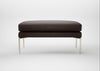 Matera Ottoman Leather Grain Chocolate 066 / Stainless Steel