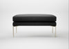 Matera Ottoman Leather Grain Graphite 063 / Stainless Steel