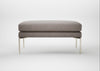 Matera Ottoman Leather Grain Light Grey 060 / Stainless Steel