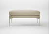 Matera Ottoman Leather Grain Storm 006 / Stainless Steel