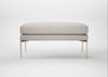Matera Ottoman Leather Grain White 000 / Stainless Steel
