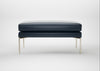 Matera Ottoman Leather Stonewash Black 263 / Stainless Steel