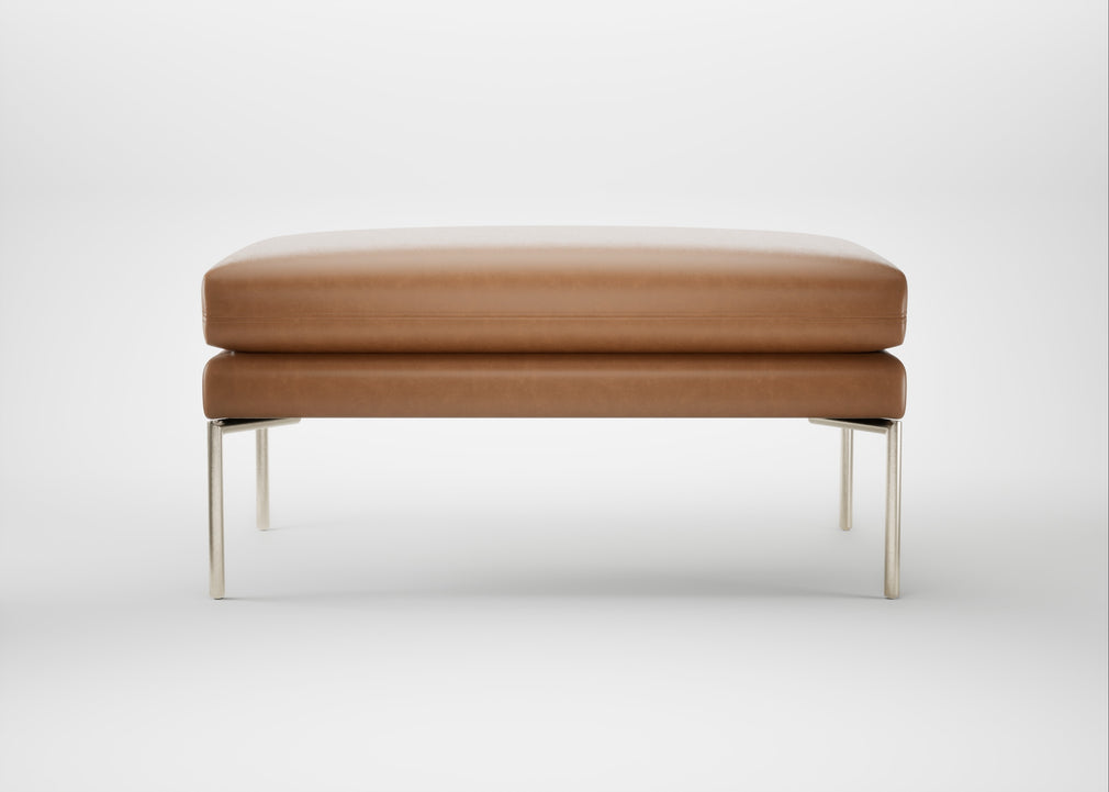 Matera Ottoman Leather Stonewash Toffee 277 / Stainless Steel