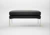 Matera Ottoman Linea Leather Black 622 / Stainless Steel