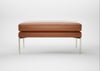 Matera Ottoman Linea Leather Brown 680 / Stainless Steel