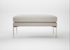 Matera Ottoman Linea Leather White 634 / Stainless Steel