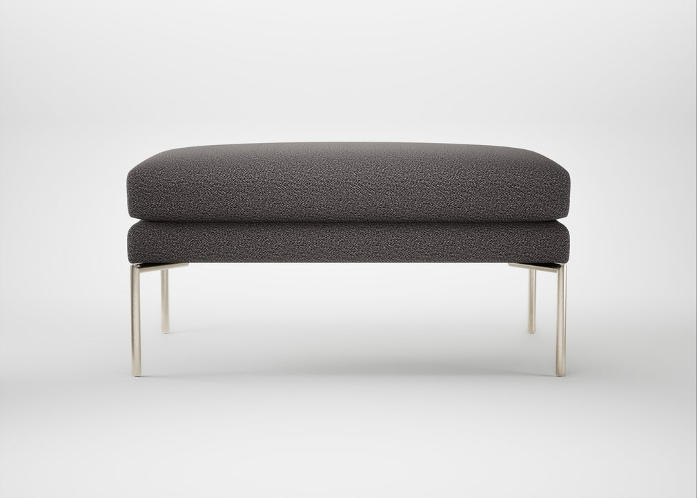 Matera Ottoman Loop Boucle Granite / Stainless Steel