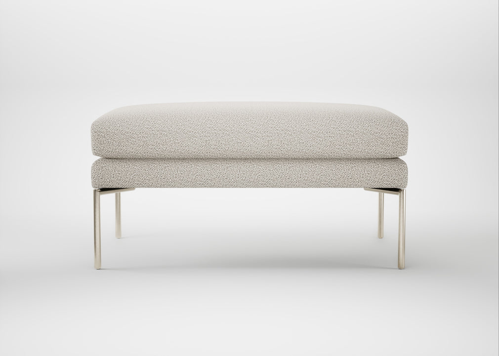 Matera Ottoman Loop Boucle Polar / Stainless Steel